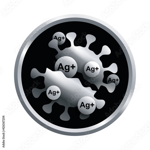 Silver ions, Ag-plus action 3D emblem as a medal