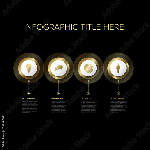 Multipurpose Infographic template with four elements - premium version