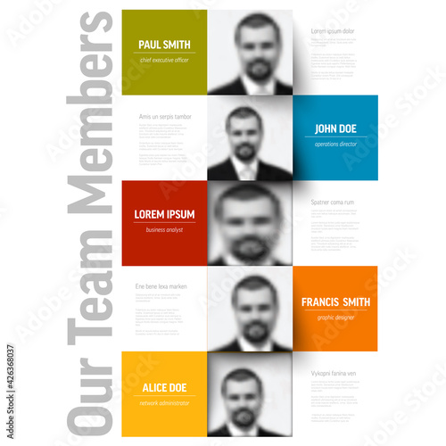 Company team members presentation template
