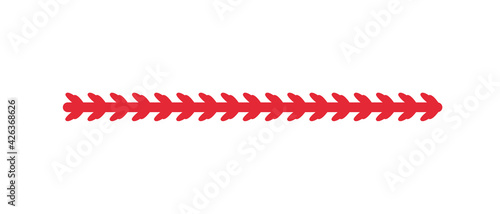 Red stitches of baseball Stitch design for baseball lovers