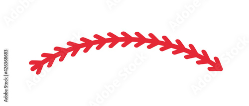 Red stitches of baseball Stitch design for baseball lovers