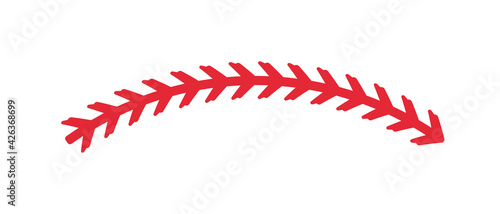 Red stitches of baseball Stitch design for baseball lovers