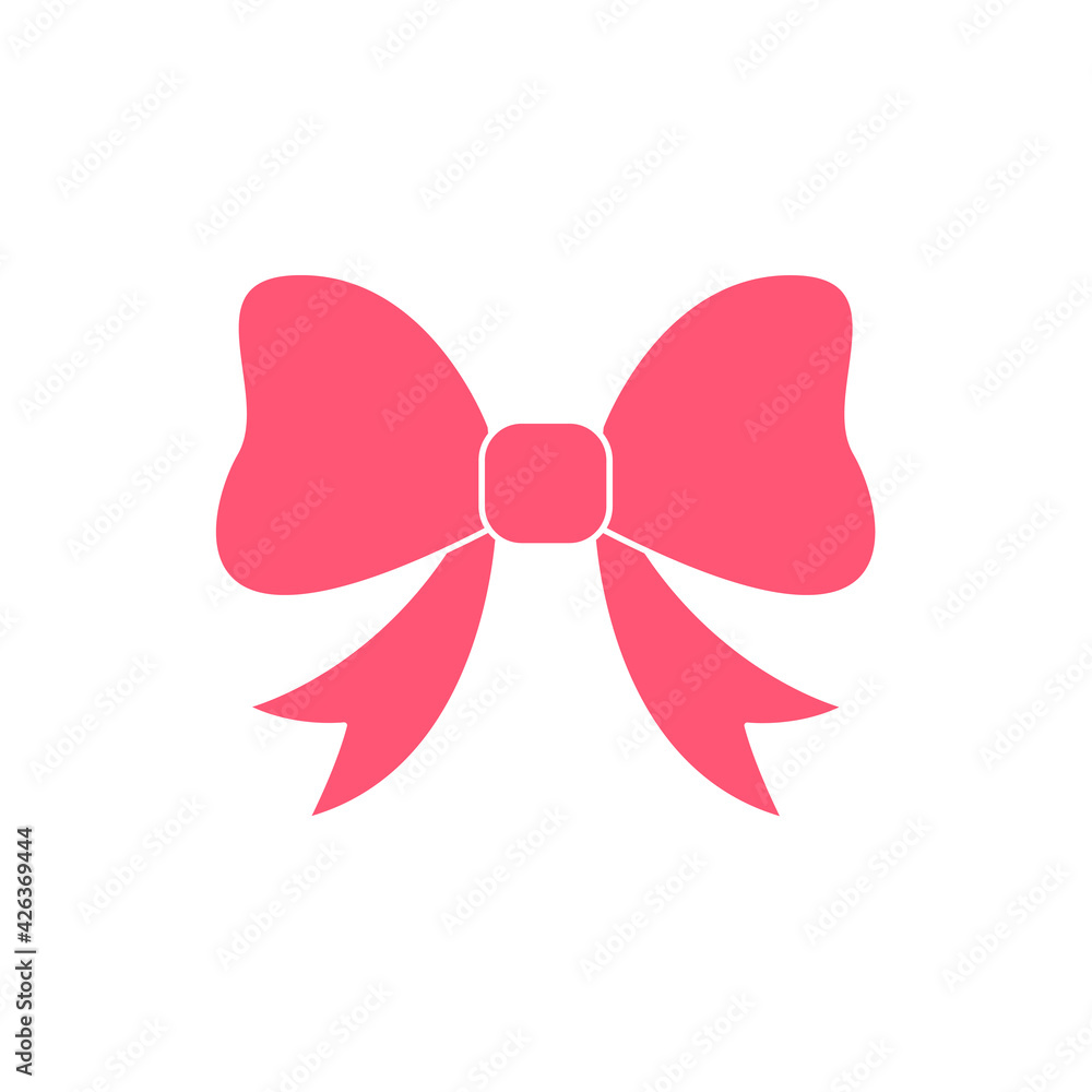 Pink bow design in various shapes Isolated on white background Pink bow design in various shapes Isolated on white background