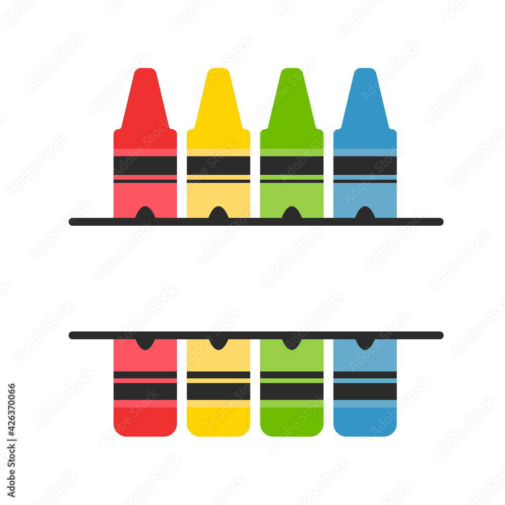 Crayon vector A variety of color crayons arranged Leave space for text.  Stock Vector | Adobe Stock