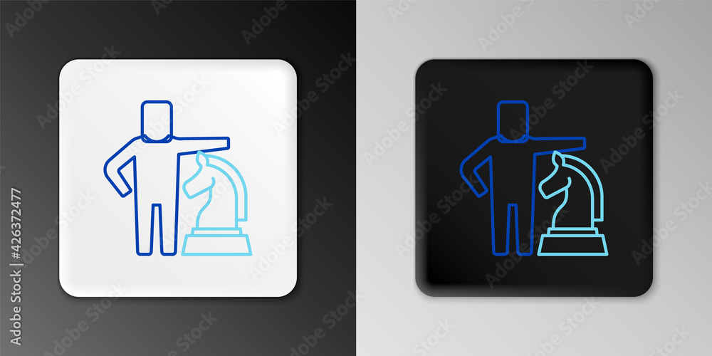 Line Chess icon isolated on grey background. Business strategy. Game, management, finance. Colorful outline concept. Vector Line Chess icon isolated on grey background. Business strategy. Game, management, finance. Colorful outline concept. Vector