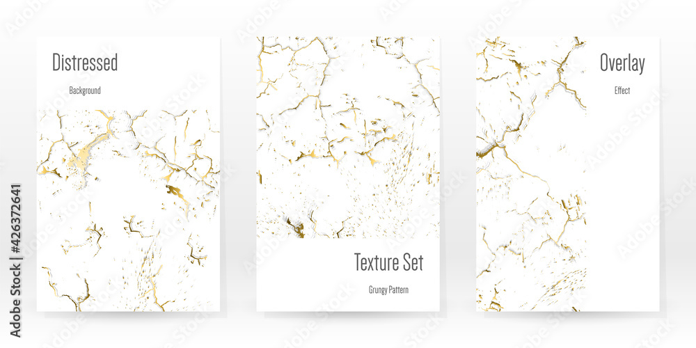 Elegant Gold Texture Set. Marble Business Card.