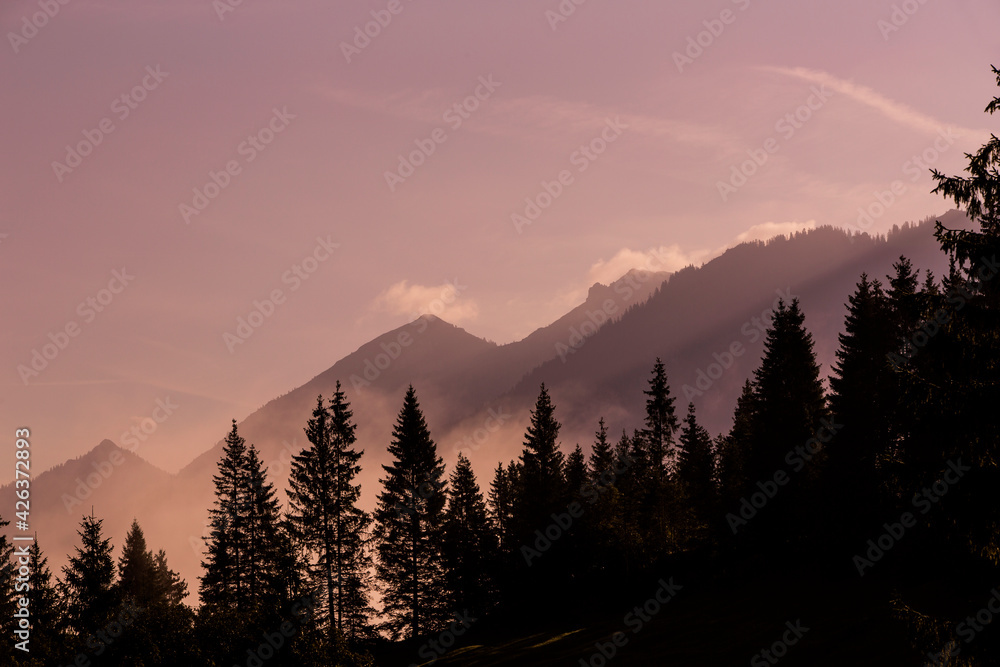 Obraz premium Mountain panorama in Bavaria, Germany