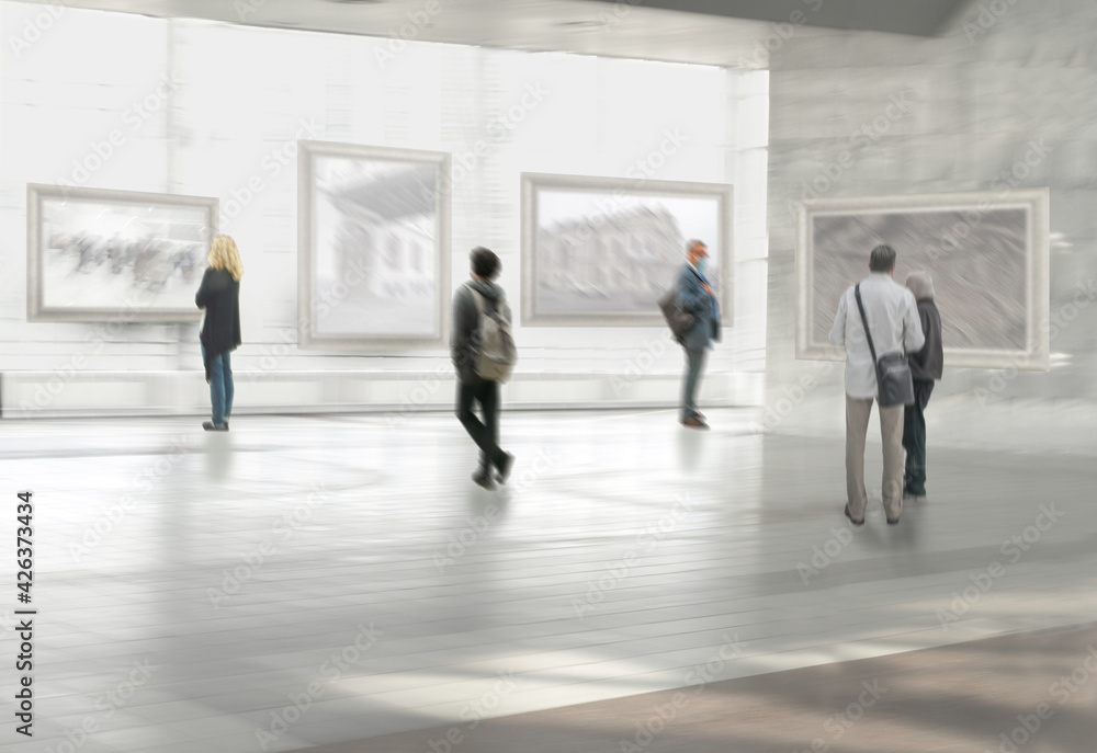 Fototapeta premium Abstract image of people in the lobby 2