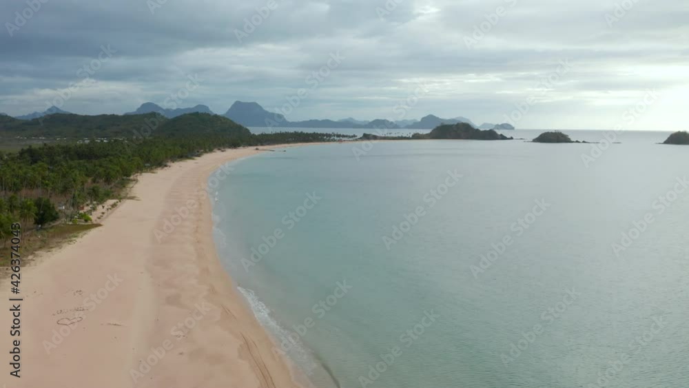 Aerial showing nacpan beach nearby El Nido, Palawan, Philippines. Aerial showing nacpan beach nearby El Nido, Palawan, Philippines.