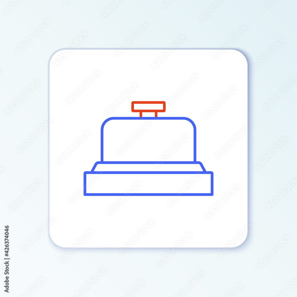 Line Hotel service bell icon isolated on white background. Reception bell. Colorful outline concept. Vector Line Hotel service bell icon isolated on white background. Reception bell. Colorful outline concept. Vector