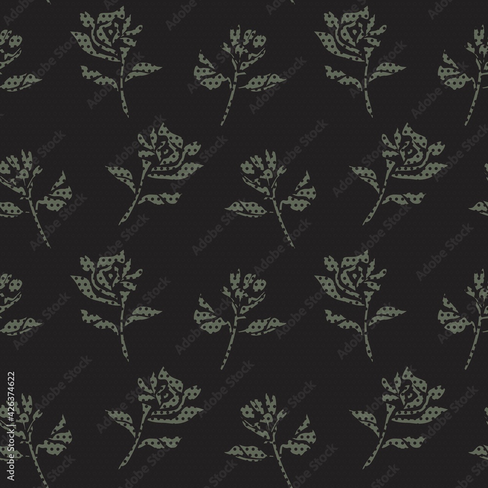Green Botanical Floral Seamless Pattern Background Green Botanical Floral Seamless Pattern Background