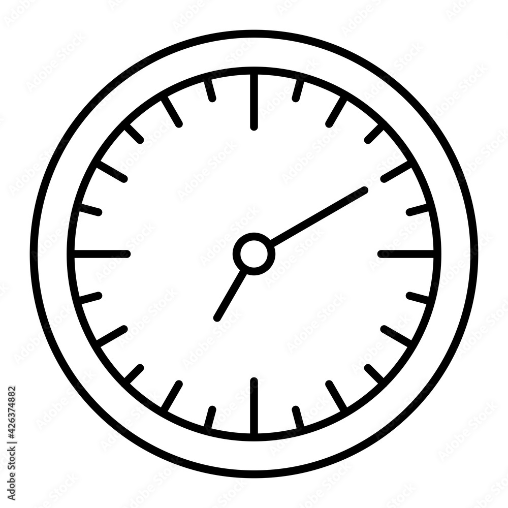 Vector Clock Outline Icon Design