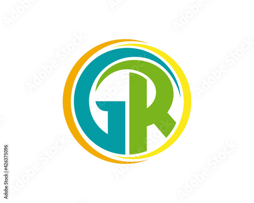 Free Download GR circle logo icon - GFXLoad