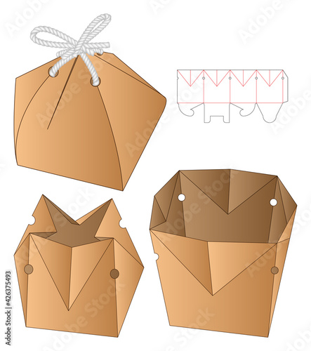 Box packaging die cut template design. 3d mock-up