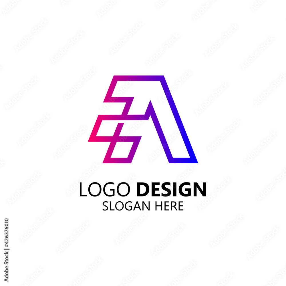 letter A with geometric monoline logo design letter A with geometric monoline logo design