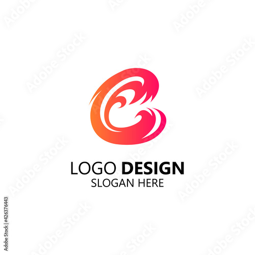 letter C with fire logo design