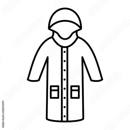 Vector Rain Coat Outline Icon Design