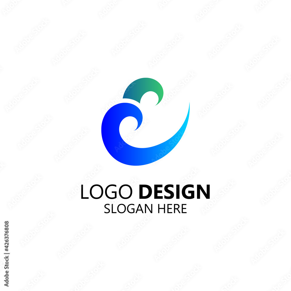 letter C with wave logo design template
letter C with wave logo design template