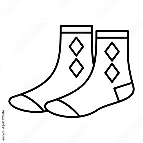 Vector Socks Outline Icon Design