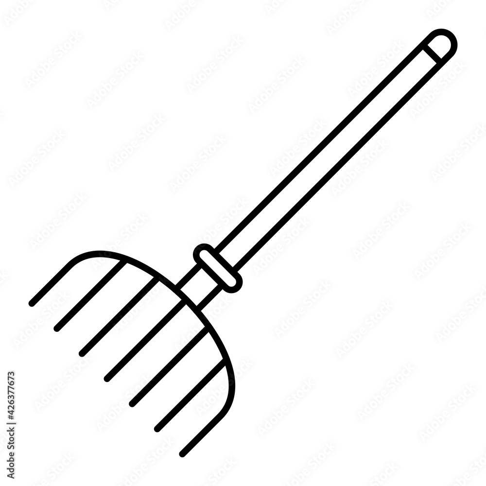 Naklejka premium Vector Pitchfork Outline Icon Design