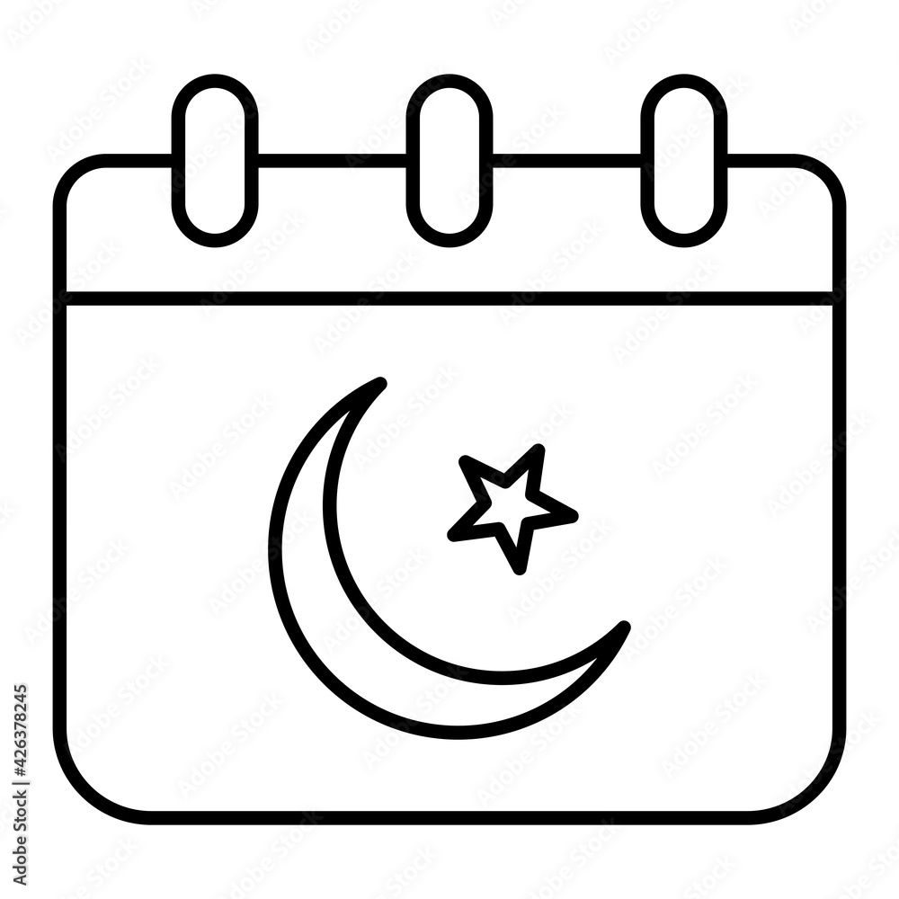 Vector Ramadan Calender Outline Icon Design Vector Ramadan Calender Outline Icon Design