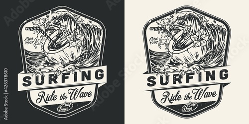 Sticker Extreme surfing vintage print