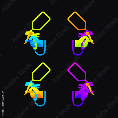colorful gun paint logo design vector
