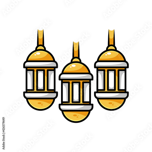 Illustration vector graphic design asset of arabic lantern. Suitable for multipurpose content.