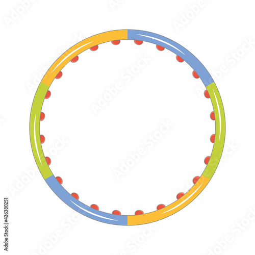 Fitness hoop for a slim figure, color isolated vector in flat style, icon