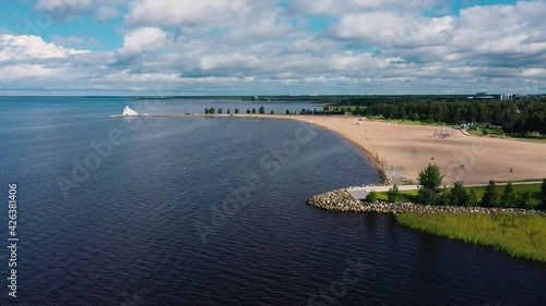 Wallpaper Mural Quiet beach, crowdless due to the Coronavirus, summer day - Aerial drone view Torontodigital.ca
