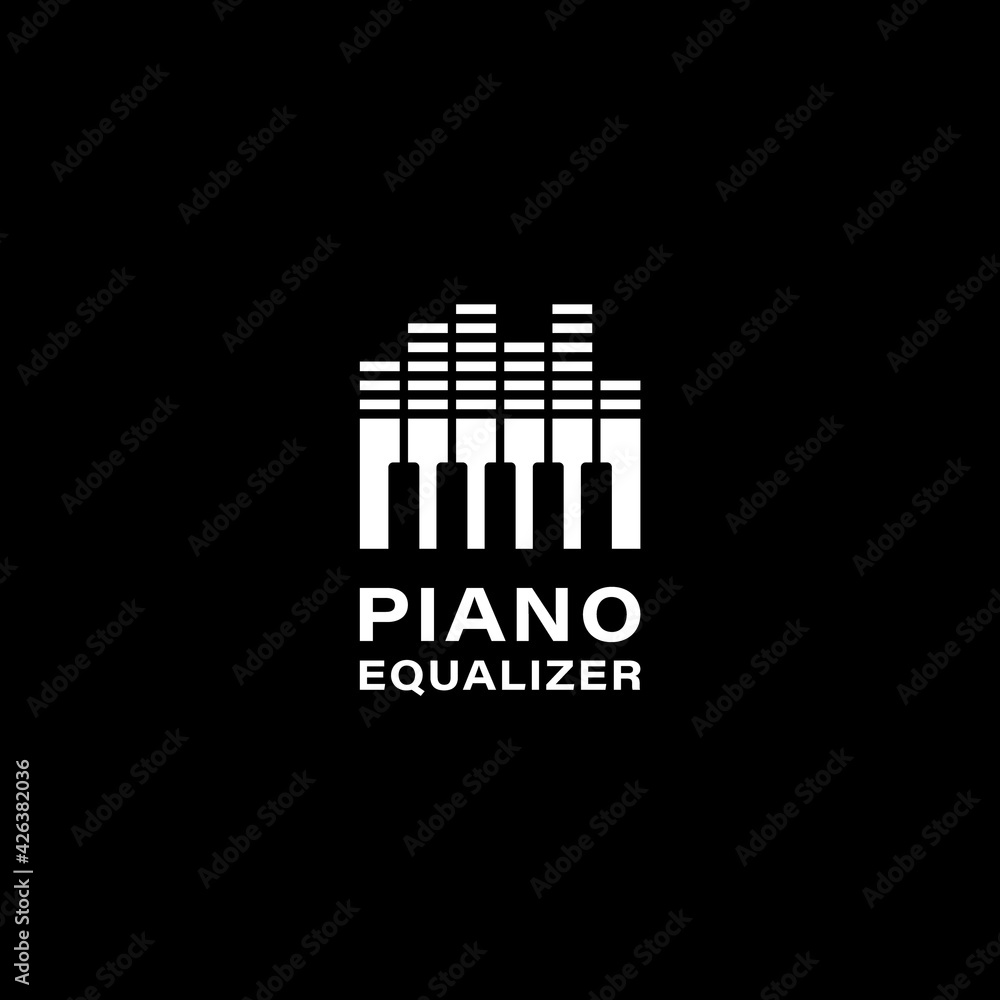 Piano equalizer creative logo design.