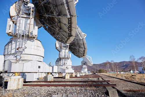 Obraz na płótnie 冬の野辺山宇宙電波観測所 ミリ波干渉計 長野県 南牧村