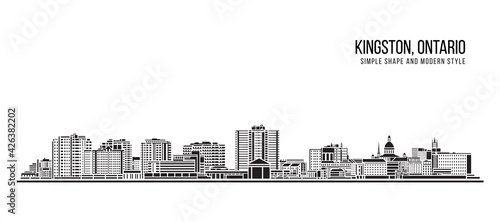 Cityscape Building Abstract Simple shape and modern style art Vector design - Kingston, Ontario photo