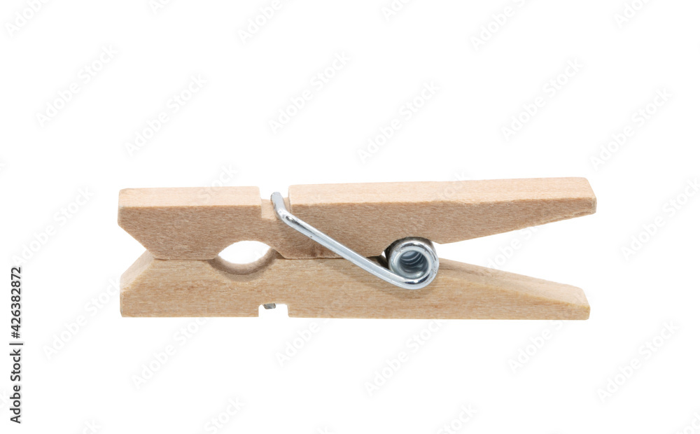 Wooden Cloth Peg Isolated on White Background Wooden Cloth Peg Isolated on White Background