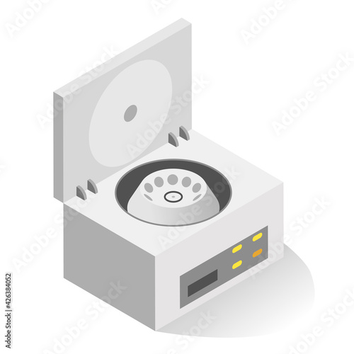 Medical equipment laboratory centrifuge machine vector illustration science tool hi tech experiment