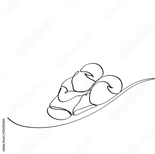 Baby in womb one single line drawing. Cute unborn fetus baby on mother womb isolated on white background. Pregnancy health care concept. Minimalism style.