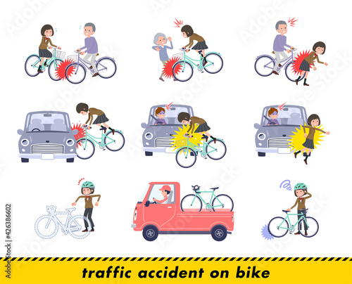 flat type school girl beige Blazer_accident-on-bike