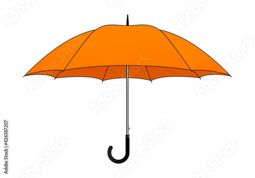Orange umbrella rain protection template vector