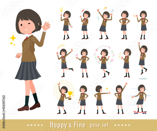 flat type school girl beige Blazer_Fine