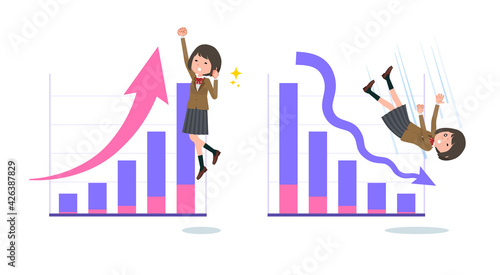 flat type school girl beige Blazer_performance-up-down