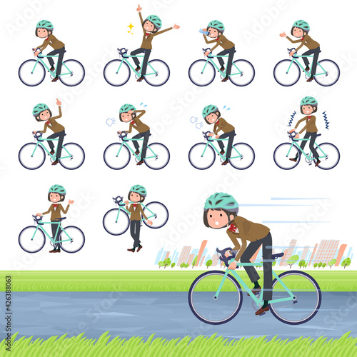 flat type school girl beige Blazer_road-bike