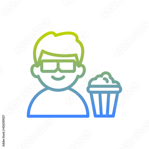 3d glasses vector outline Gradient icon style illustration. EPS 10 file