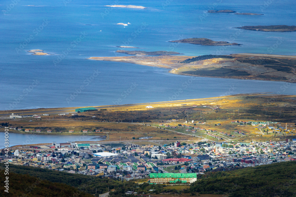 Panoramic view of the city of Ushuaia.