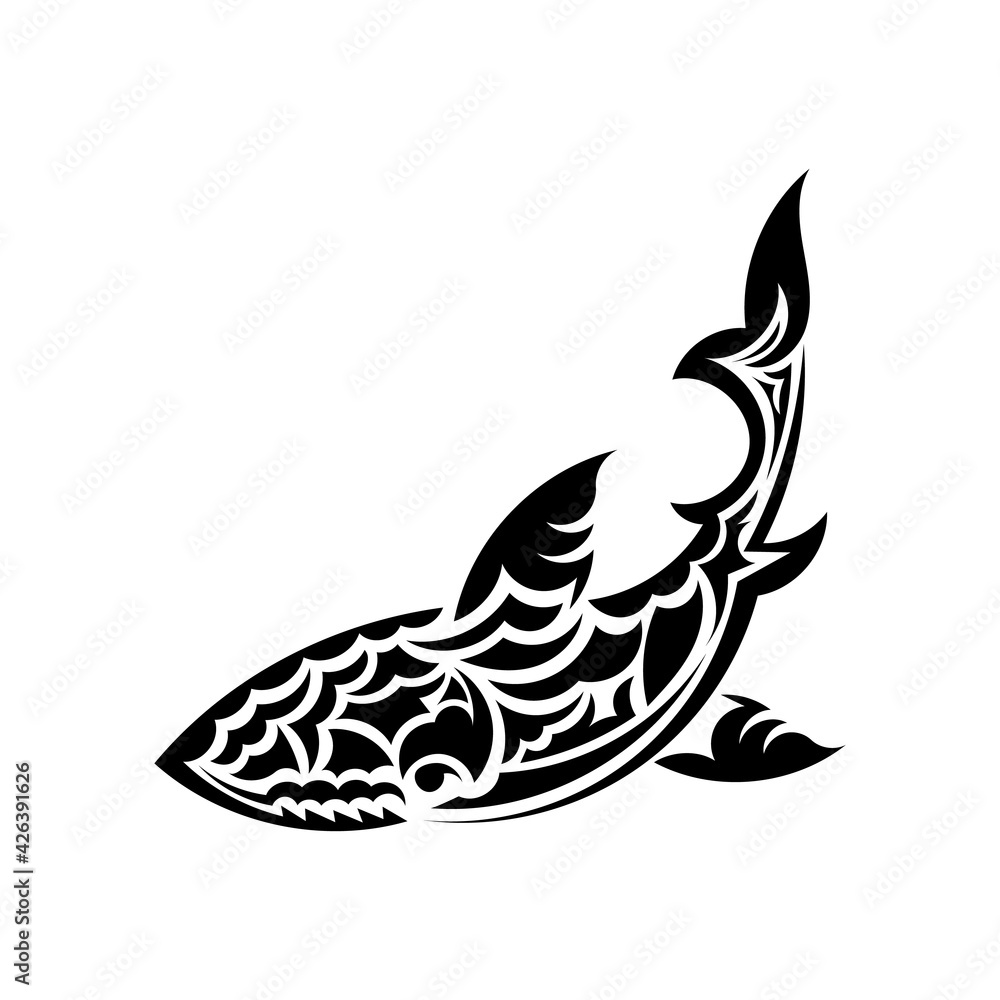 Shark tattoo in simple style. Isolated. Vector Shark tattoo in simple style. Isolated. Vector