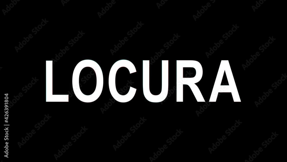 Locura. Inscription appears. Stretching effect, glitch. Transparent Alpha channel. Locura Psychological syndrome for medicine, clinic, psychology scientific research, diagnosis. 4K video. Locura. Inscription appears. Stretching effect, glitch. Transparent Alpha channel. Locura Psychological syndrome for medicine, clinic, psychology scientific research, diagnosis. 4K video.