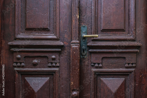 old wooden door with lock