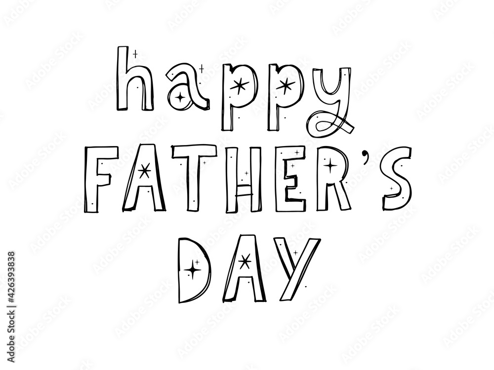 Happy fathers day. Lettering. Holiday calligraphy text Happy fathers day. Lettering. Holiday calligraphy text
