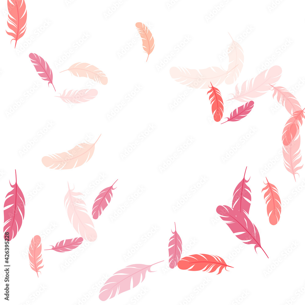 Falling feather elements soft vector design.