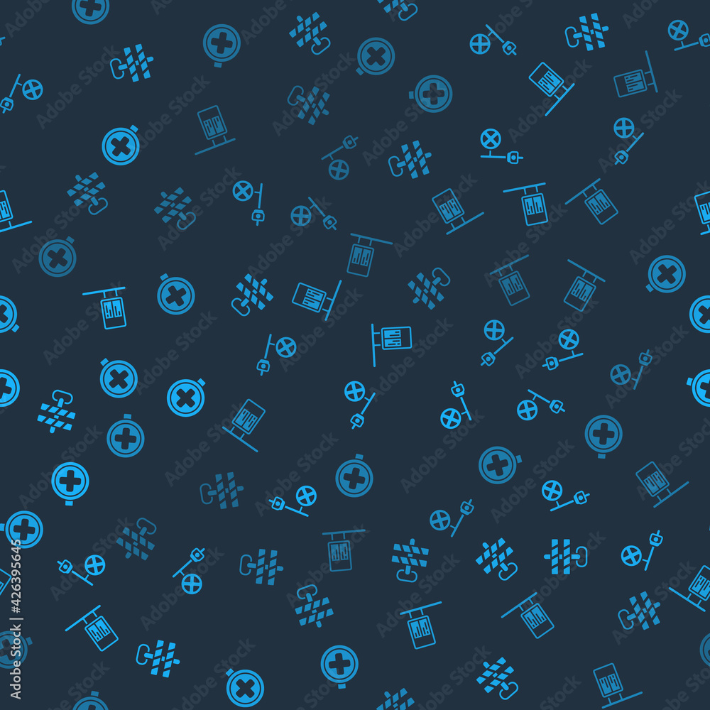 Set Road barrier, Stop sign with camera, ublic transport board and Hospital road traffic on seamless pattern. Vector Set Road barrier, Stop sign with camera, ublic transport board and Hospital road traffic on seamless pattern. Vector