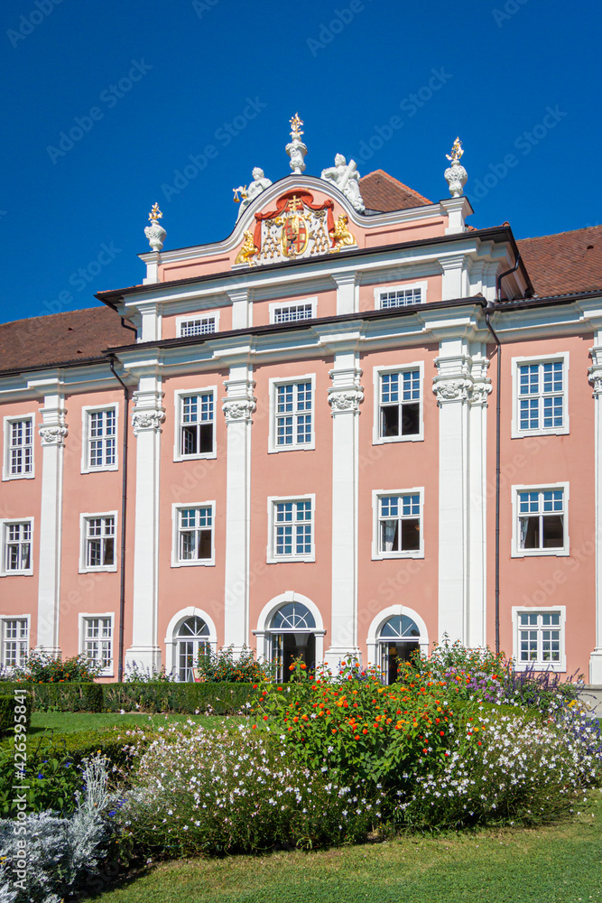 Facade of the New Palace  in the city of Meersburg, Germany